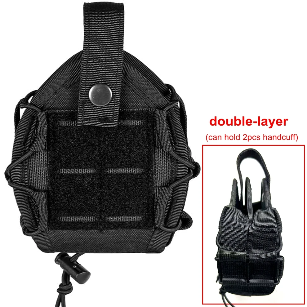 Bolsa táctica para esposas para cinturón de servicio, funda para esposas MOLLE compatible con Asp/bisagras/cadena/esposas rígidas plegables, aplicación de la ley policía Ac - imagen 3