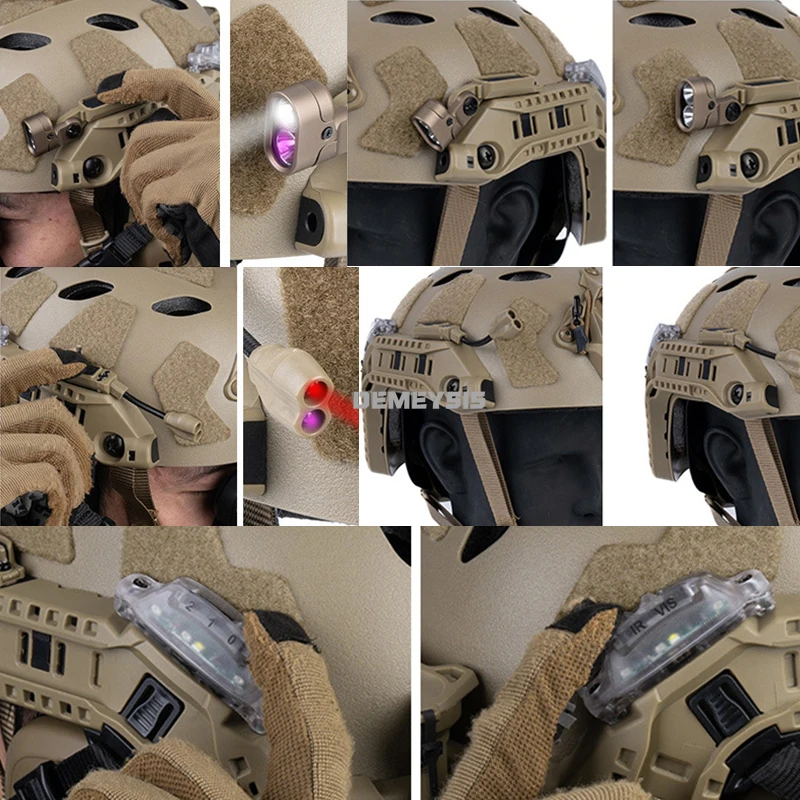 Casco táctico FAST SF para caza al aire libre, juego de casco Airsoft, caja de batería de riel de arco integrada Modular con luz de señal - imagen 5