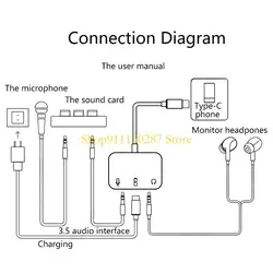 Convertidor tarjeta sonido J1HC tipo C, adaptador a conector 3,5 mm para computadora y teléfono