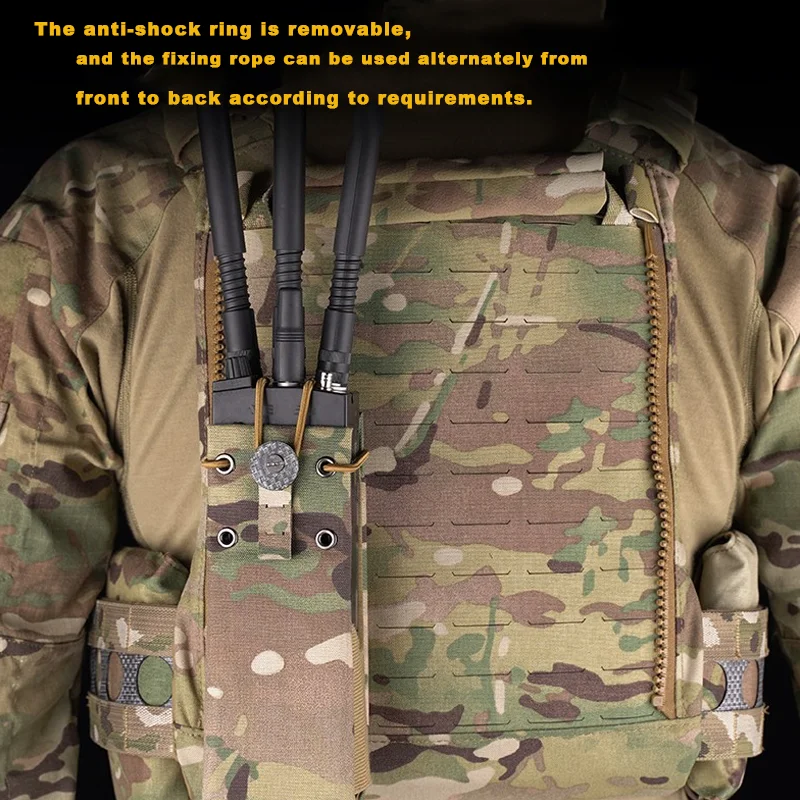 Bolsa de radio universal para exteriores, bolsa de almacenamiento con soporte PTT, bolsa MPU5 PRC163 PRC152 PRC148, para chaleco - imagen 3