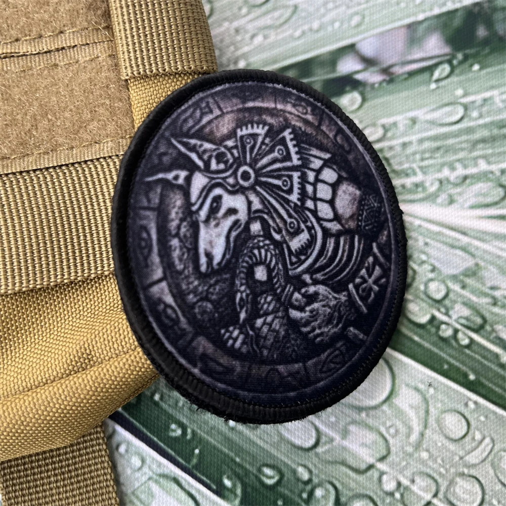 Parches estampados de Anubis egipcio, brazalete táctico, insignia de Moral del Ejército militar, pegatina de gancho y bucle, 3" - imagen 2