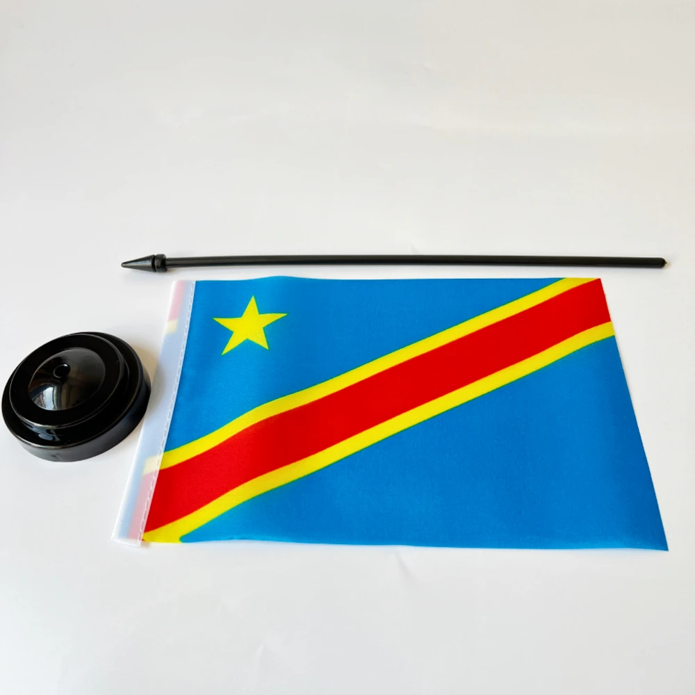 Bandera de escritorio de oficina de 14x21cm, bandera del Congo, bandera colgante nacional de la República del Congo, pancarta colgante estándar - imagen 5