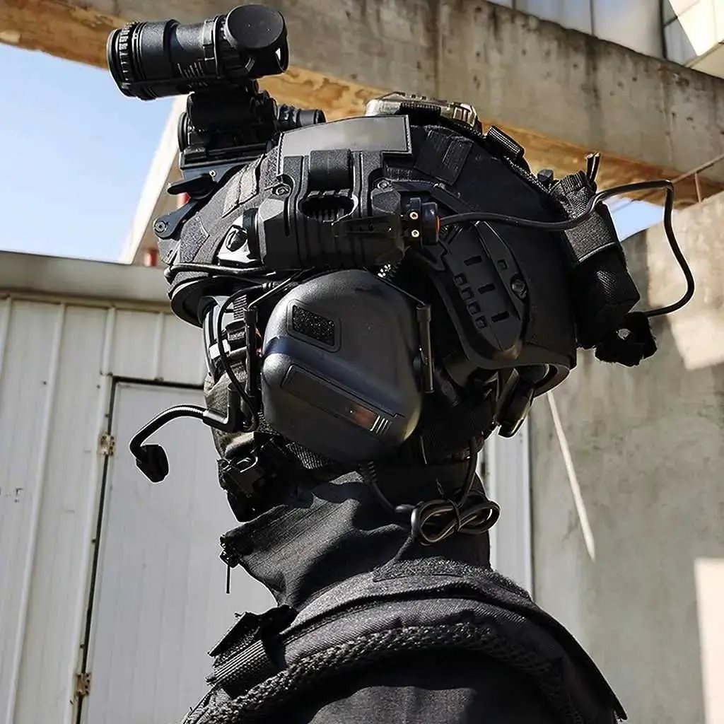 Conjunto de casco táctico Airsoft con gafas tácticas para auriculares, casco ligero, modelo NVG y soporte para caza al aire libre, tiro de Paintball - imagen 4