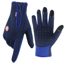 Guantes cálidos de lana con pantalla táctil para ciclismo al aire libre, guantes fríos impermeables a prueba de viento, antideslizantes, guantes de esquí de invierno para hombres y mujeres
