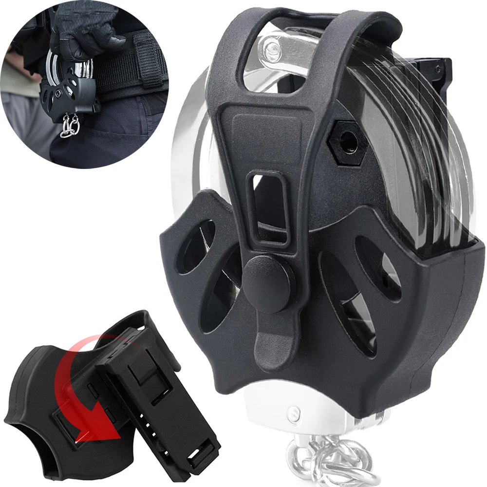 Funda táctica para esposas Molle, funda para esposas 360 ° Cubierta de grilletes de soporte de puños rígidos/con bisagras/cadena/dobladillo de liberación rápida giratoria - imagen 2