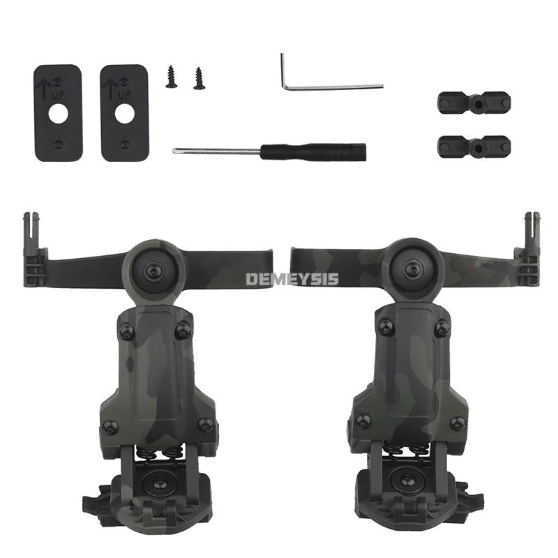 Soporte en riel para auriculares de caza 360 °   Adaptador de soporte para auriculares de tiro táctico ajustable con rotación para accesorios de rieles ARC Wendy
