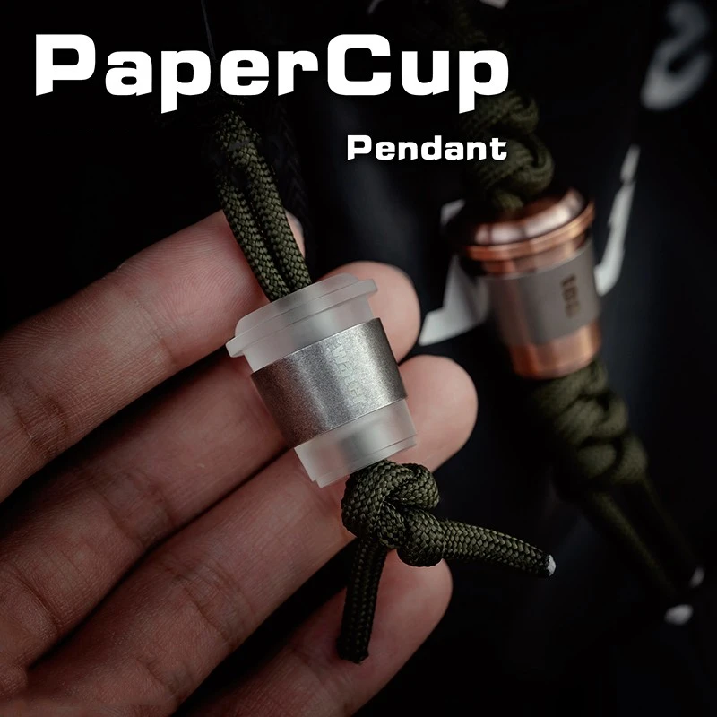 Fidget Spinner de aleación de circonio EDC para aliviar el estrés con taza de papel de café, paraguas, cuerda, cuchillo, colgante, decoración DIY para mochila con cremallera - imagen 3