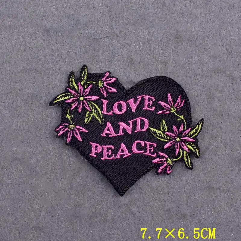 Parche bordado con eslogan positivo para ropa, rayas de amor y paz DIY, parches para planchar en la ropa, insignias en la mochila - imagen 5