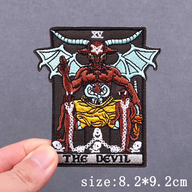 Cartas de Tarot, parche de demonio del diablo, parches para planchar para ropa, parches termoadhesivos para ropa, parche de médico de la peste para ropa - imagen 3