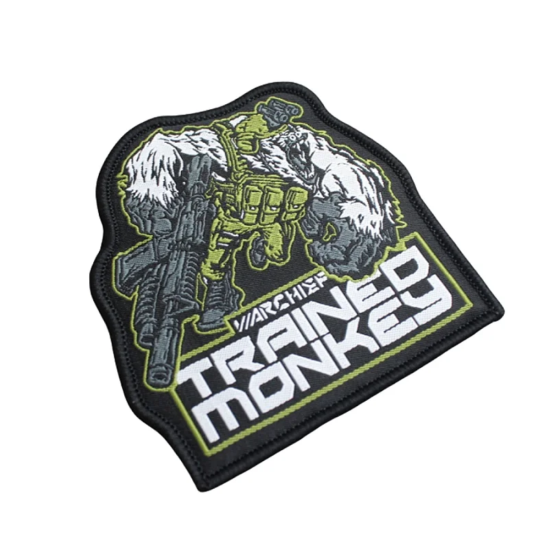 Exquisitas brazaletes con etiquetas tejidas, mochilas con personalidad de mono bien entrenada, mochilas de moral y creativas, parches de gancho y bucle - imagen 5