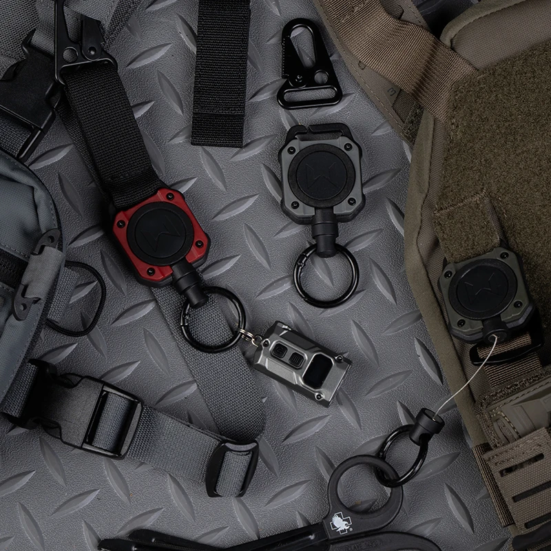 Llavero retráctil de alta resistencia, carretes de insignia de identificación, mosquetón retráctil, soporte de insignia con carcasa multifunción - imagen 3