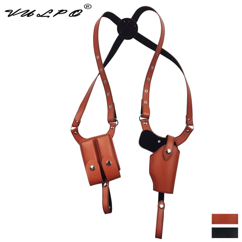 Funda de pistola de cuero táctico VULPO, funda oculta con bolsa Mag para mano derecha, 1911, P320, Glock/M9/92