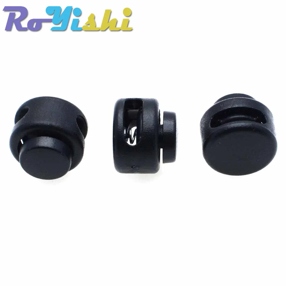 Tapón de palanca de bloqueo de cable de plástico negro para Paracord, tamaño 11mm x 12mm, 10 unids/lote por paquete - imagen 5