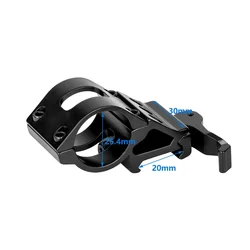 Soporte de linterna Picatinny offset 45 grados 25,4 mm para riel 20mm