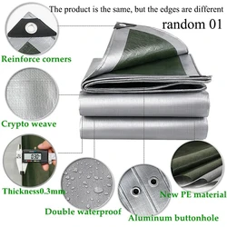 Lona impermeable resistente UV para camping coche jardín verde plata