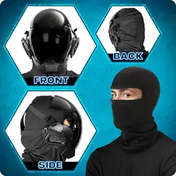 Casco táctico futurista con máscara de protección facial cyberpunk