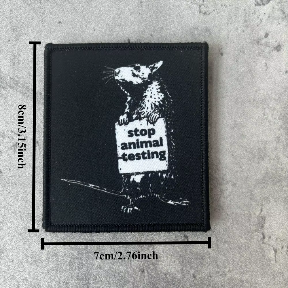 Parche táctico Punk Stop derechos animales rata – MOLLE militar - imagen 3