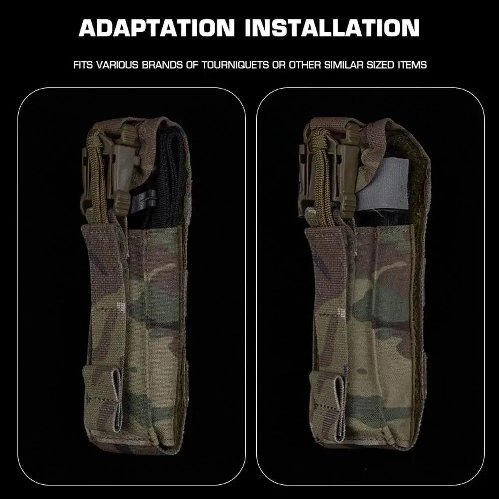 Bolsa táctica de torniquete MOLLE, chaleco de caza de liberación rápida, soporte de aparejo para el pecho, deportes al aire libre, Camping, supervivencia, emergencia médica BK - imagen 5