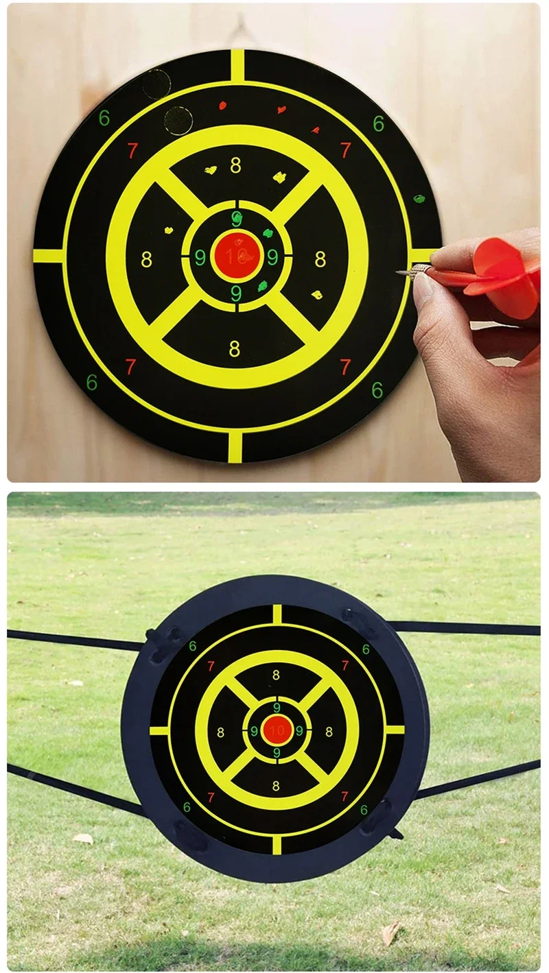 Alvos de tiro autoadhesivos, alvos reactivos, objetivo de papel con cubierta, comentarios visuales, paquete Splatter10, 8 pulgadas - imagen 3