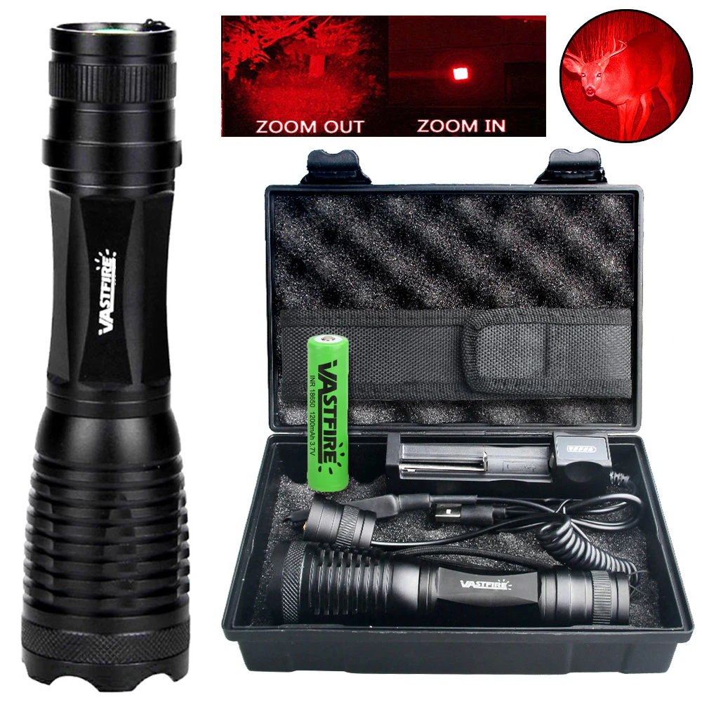 Linterna táctica LED duradera con Zoom de 300 yardas, linterna Ultra potente portátil recargable, uso de emergencia para exteriores, luz UV para caza - imagen 2