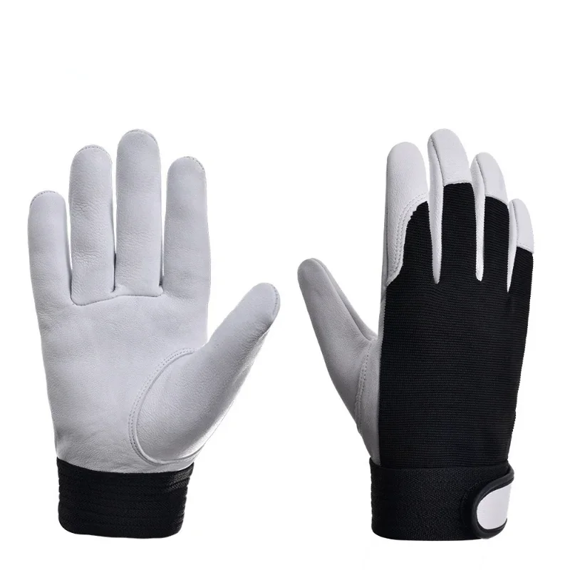 Guantes de trabajo de cuero de vaca para trabajadores, trabajo, soldadura, protección de seguridad, deportes de jardín, guantes resistentes al desgaste para conductor de motocicleta - imagen 5