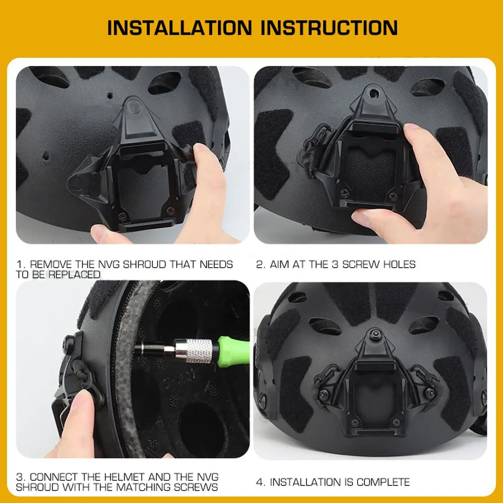 Casco táctico Vas Shroud NVG, montaje con cuerda elástica, accesorio para caza, casco Airsoft rápido, Base adaptadora para cámara de visión nocturna - imagen 5