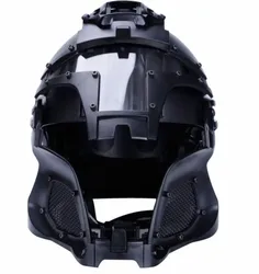 Casco táctico Airsoft de cabeza completa con máscara facial estilo Medieval juego de caza equipo de protección facial completa