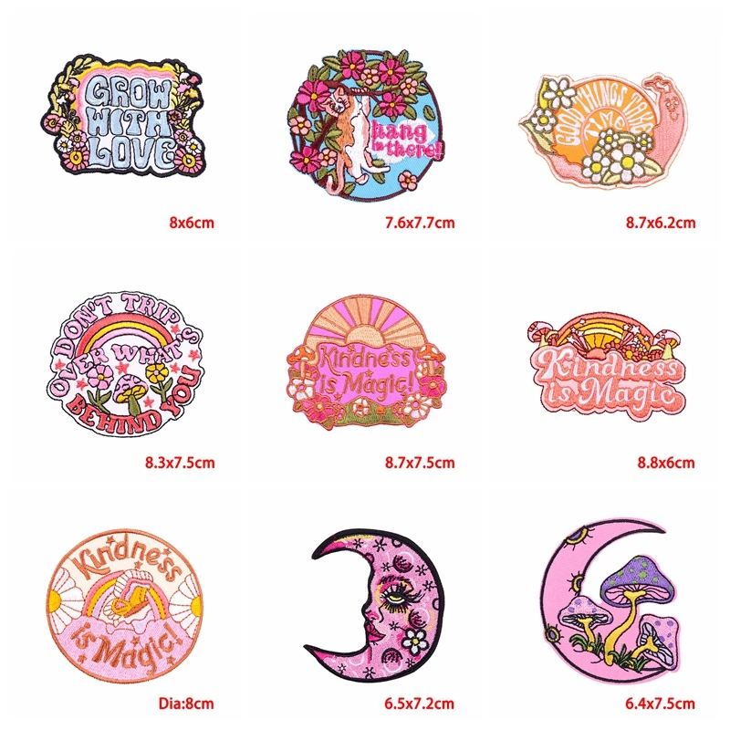 Parche bordado de setas de sol, parches termoadhesivos de dibujos animados para ropa, letras para planchar, bricolaje, 10 unids/lote - imagen 3