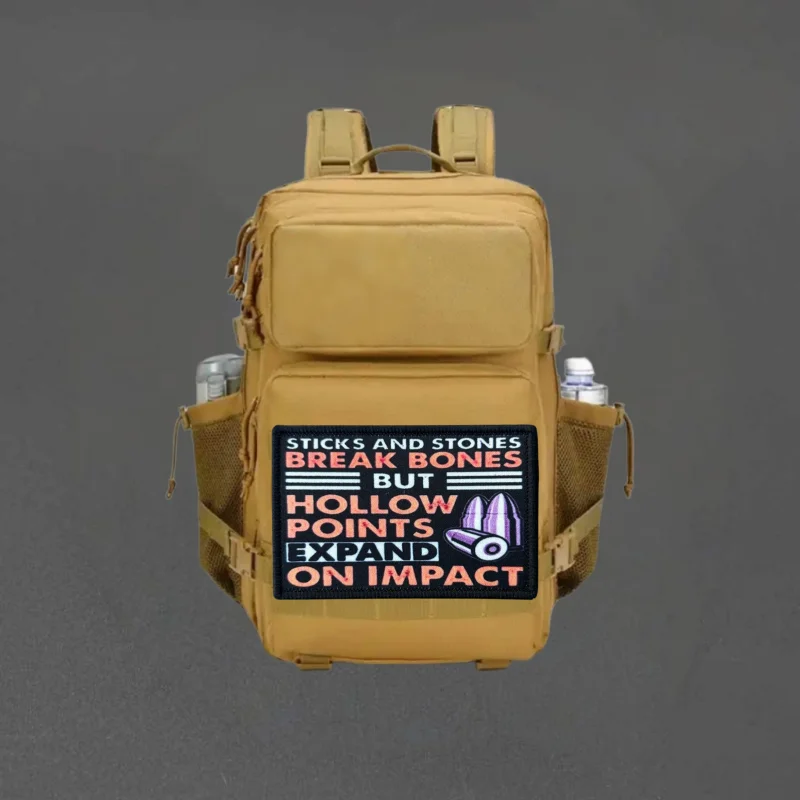 Parche con estampado de palos y piedras para chaleco táctico, insignia de moral con gancho y bucle, pegatinas decorativas para mochila, parches para brazalete para ropa