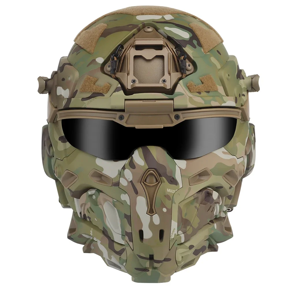 Casco táctico de Airsoft incorporado, casco de asalto con ventilador antivaho, máscara extraíble, equipo de protección para Paintball - imagen 2
