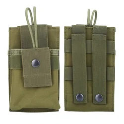 Funda táctica MOLLE para radio walkie-talkie, accesorios caza