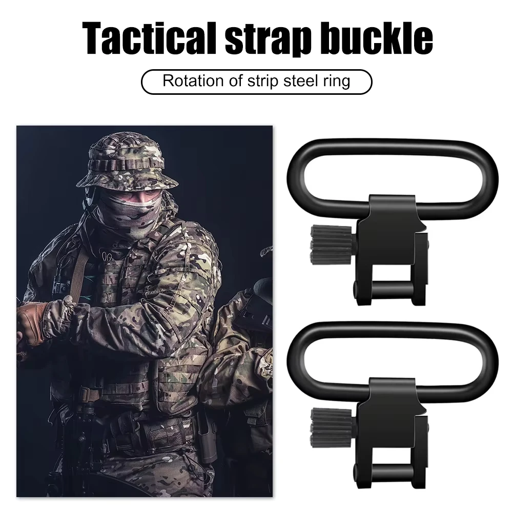 DIZETION-Kit de hebillas de correa giratoria QD de 1 pulgada, adaptador de montaje giratorio para Rifle táctico, anillo de montaje desmontable, 2/4 Uds. - imagen 3