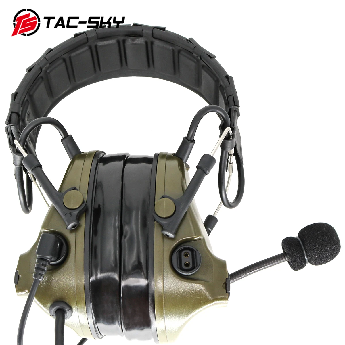 TAC-SKY Comtac-III/C3 Auriculares tácticos con captación de ruido versión de silicona + U94PTT de 6 pines - imagen 4