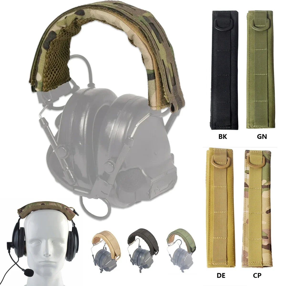 Funda Modular táctica para auriculares, diadema Molle, funda protectora para micrófono, orejera de caza, correa de soporte para auriculares - imagen 2
