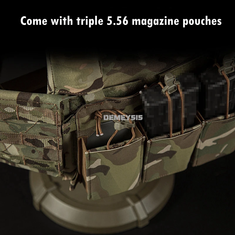Chaleco táctico con bolsas triples para revistas, chaleco de combate para tiro Airsoft de liberación rápida, chalecos portadores de placa CS para caza - imagen 5