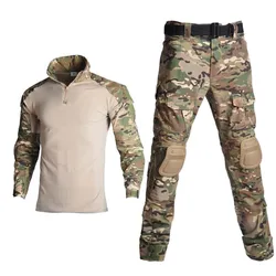 Traje táctico Airsoft para hombre – camuflaje con coderas