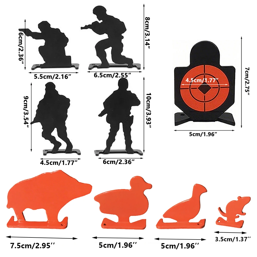 Objetivos de tiro de Metal, silueta pequeña, objetivo Airsoft, objetivos de tiro para Rifle de aire, pistola, entrenador de práctica de balas Bb, 4 Uds. - imagen 3