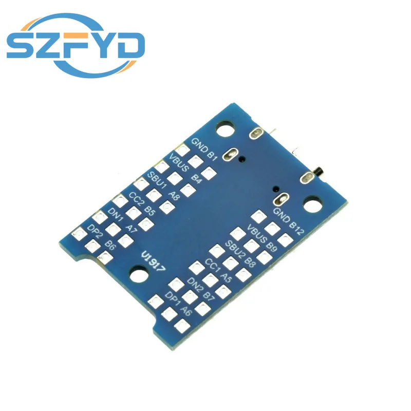 Placa de ruptura tipo C, interfaz USB, placa de carga de prueba USB, conector adaptador de placa PCB de prueba USB 3,1 tipo C, 1-10 Uds. - imagen 4