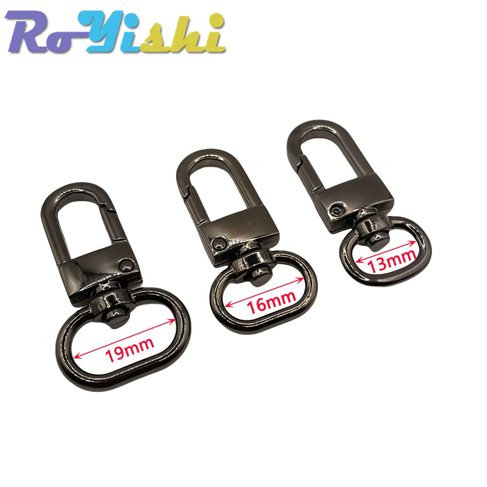 Hebillas de correa de Metal para cinturón, gancho de resorte giratorio, broche de langosta, Clips de perro para monedero, bolso Artesanal de cuero DIY, 13-19mm, 5 unids/lote por paquete - imagen 3