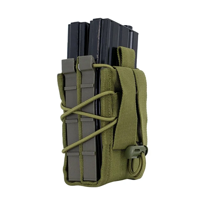 Bolsa táctica MOLLE doble Mag, soporte de bolsa para revistas de Rifle de doble capa para AK AR M4 AR15, accesorio de caza, 3 uds. - imagen 5