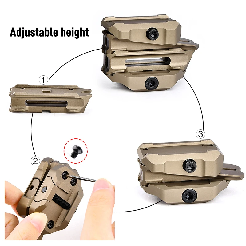 WADSN AP-Base de Metal de elevación Variable óptica extraíble, altura ajustable para punto rojo, Mini mira, accesorios de lupa - imagen 2