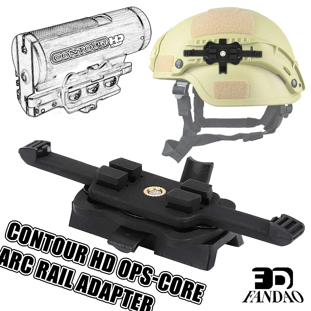Contour HD Ops-Core ARC Rail adaptador táctico de liberación rápida montaje de adaptador de riel Airsoft cascos rápidos solución de montaje de cámara HD