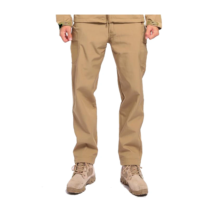 TAD-Pantalones tácticos de piel de tiburón Softshell para hombre, pantalones impermeables para caza, senderismo al aire libre, Camping, forro polar, Invierno - imagen 3