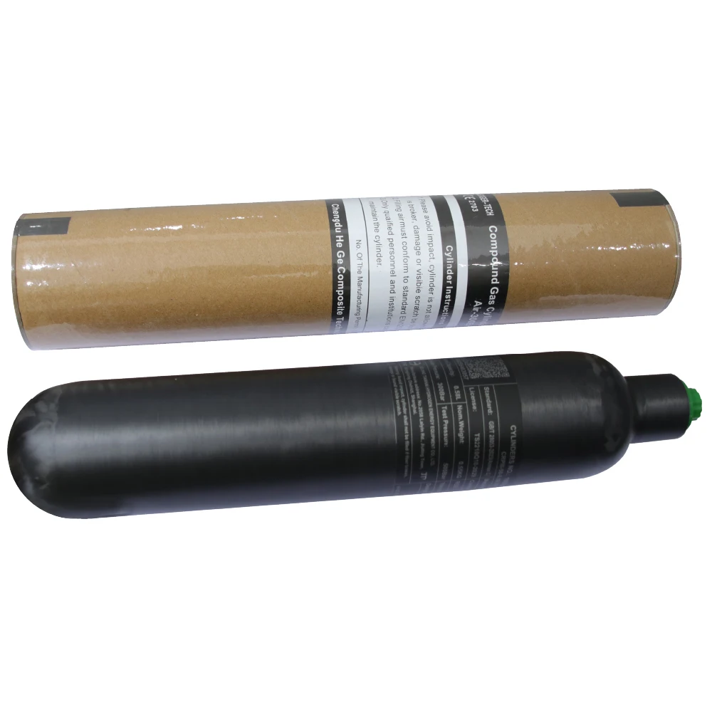 0.48L,0.58L/ HPA da fibra do carbono, cilindro de gas de alta presión, caça do mergulho de FX, M18, 1,5, 4500Psi, 300Bar - imagen 5