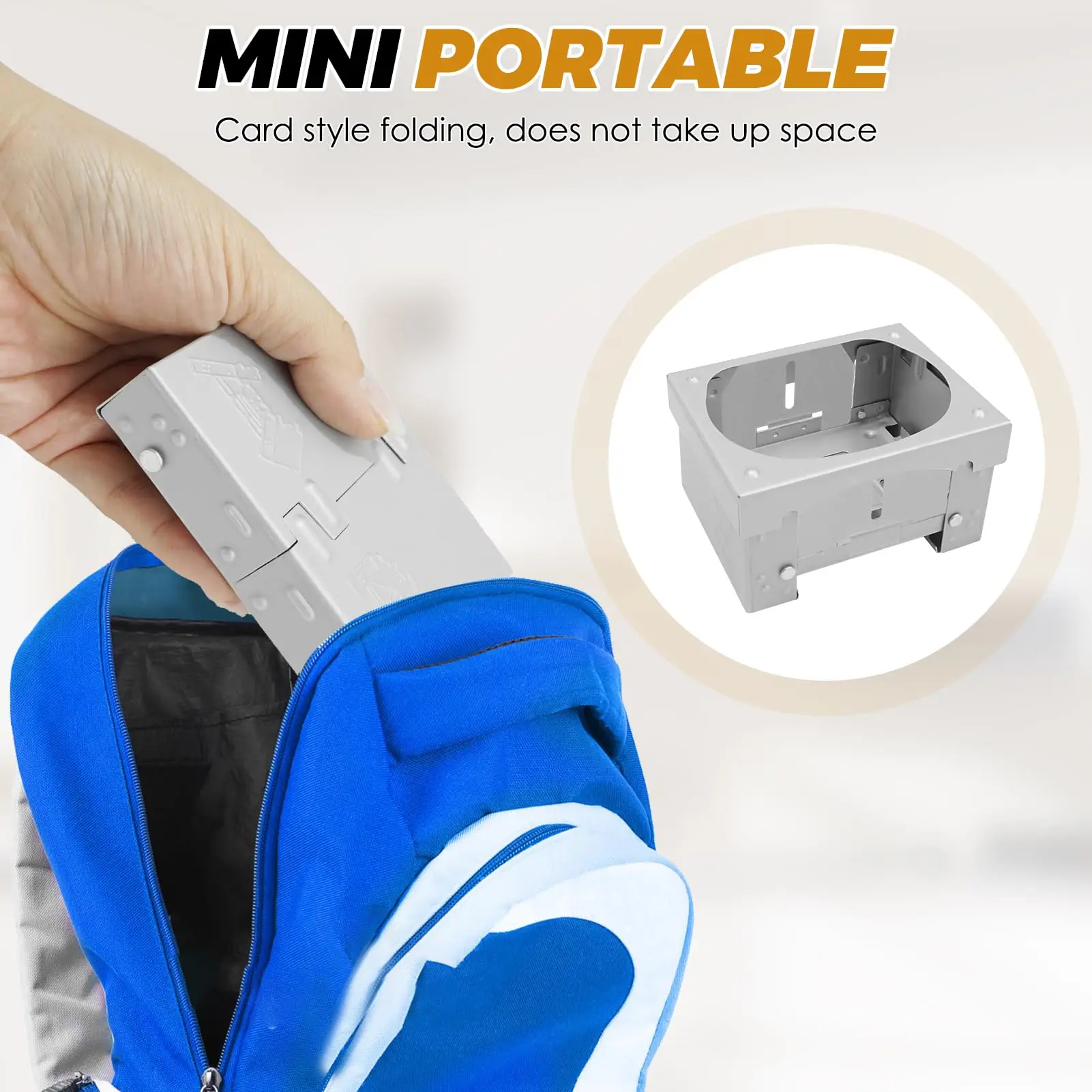 Juego de estufa plegable, aparato de cocina de combustible sólido, estufa portátil para mochilero con soporte estable y cortavientos para acampar al aire libre - imagen 2