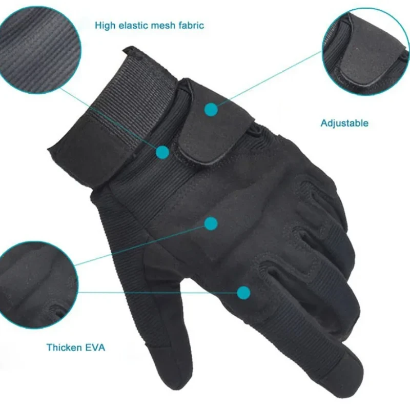 Guantes de medio dedo para hombre, guantes tácticos de dedo completo para exteriores, tiro, caza, Airsoft, motocicleta, deportes de ciclismo - imagen 3