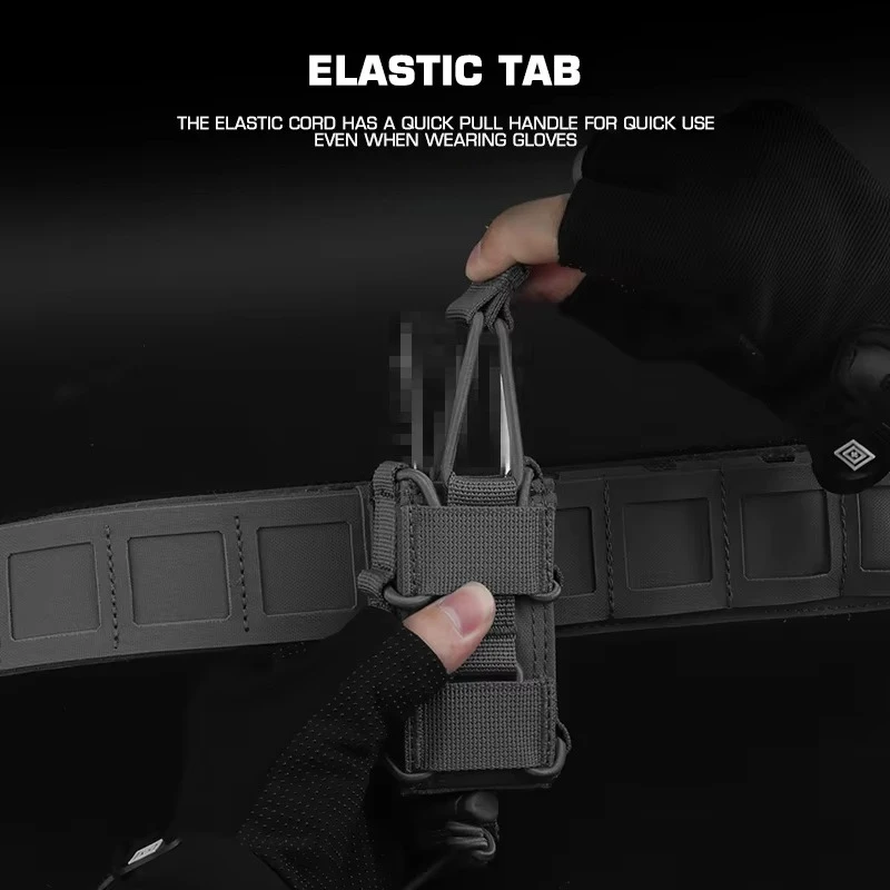 Clip de soporte magnético elástico de montaje MOLLE de extracción rápida, bolsa magnética de 9mm para cinturón portador de placa - imagen 2
