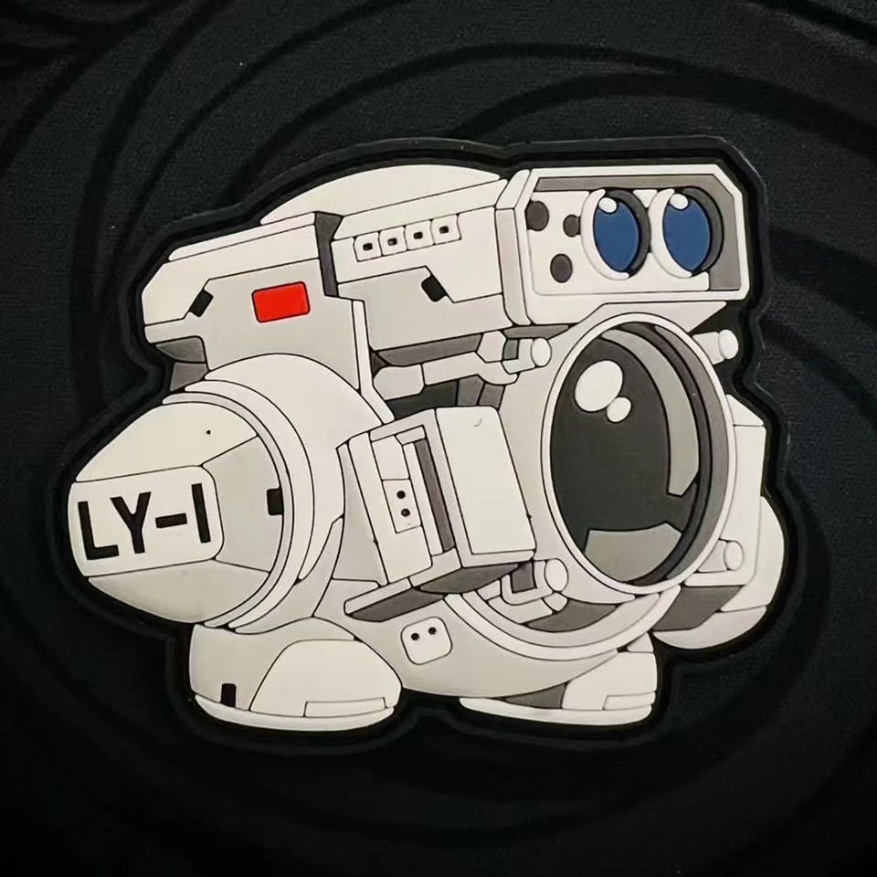 Parche luminoso de PVC 3D Falcon LY-1, insignia de goma táctica de combate con brazos láser naval para decoración de bolsas de ropa