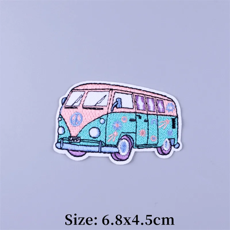 Parches bordados con paisaje de olas de mar al aire libre para ropa, parche Fusible para planchar, apliques de rayas termoadhesivas DIY en mochilas - imagen 3