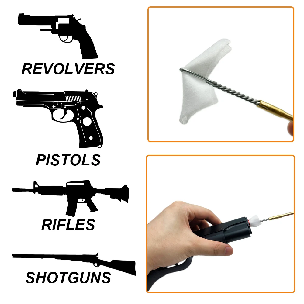 Kit de limpieza de pistola de algodón, parches anchos de 2 pulgadas, alta absorción de agua, herramienta de limpieza de Rifle, accesorios de pistola de caza - imagen 5